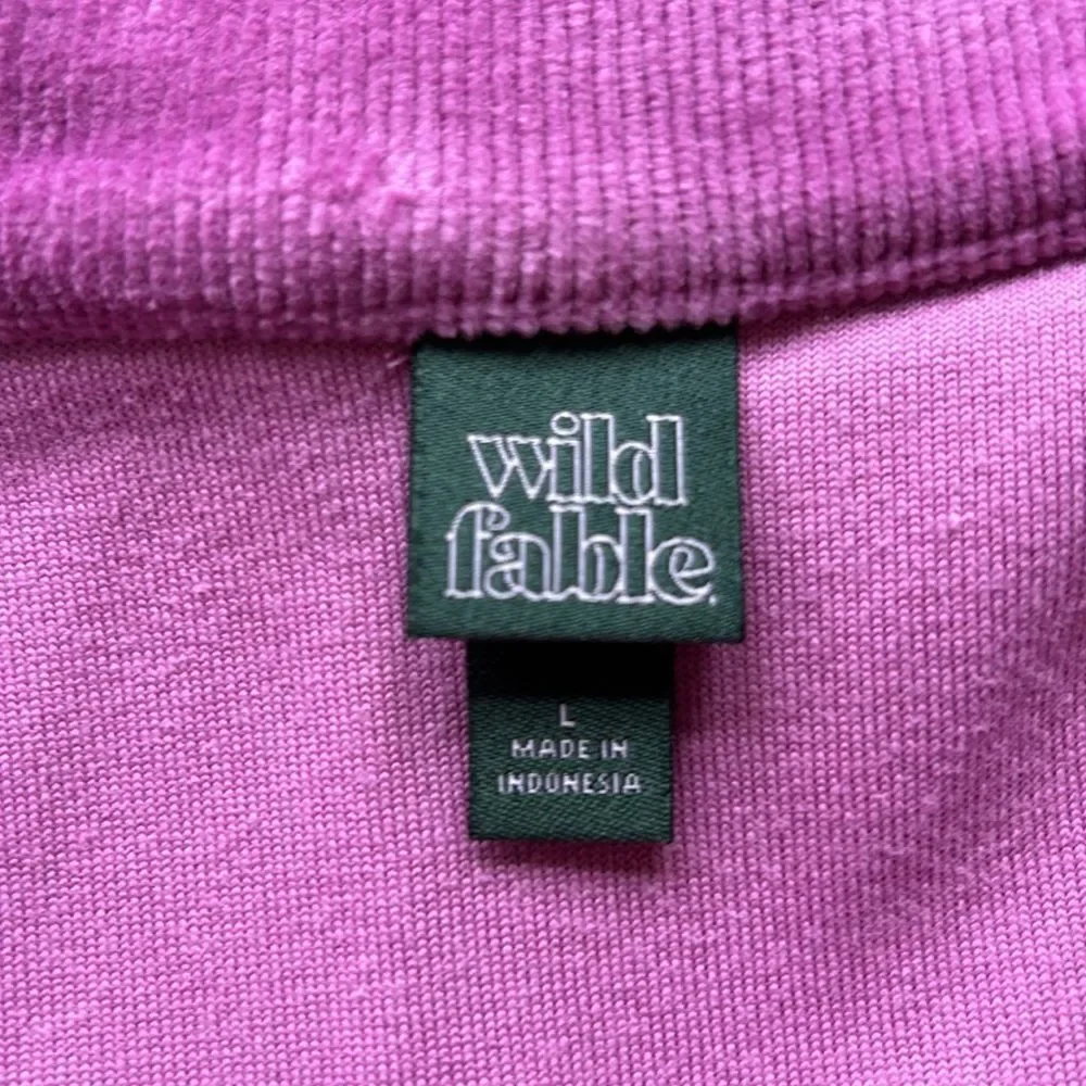 Like New wild fable Quarter Zip Velour Pullover Size Large - Picture 4 of 6